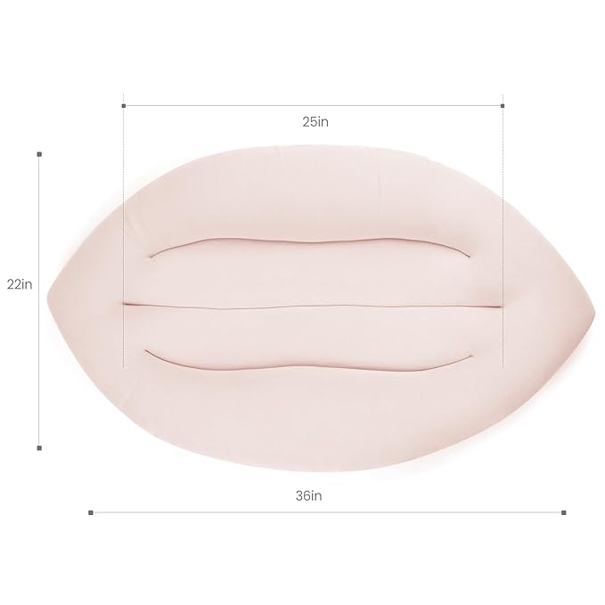 Baby Lounger for Newborn: Skin-Friendly & Breathable for 0-12 Months Infant Tummy Time Playtime & Diaper Changes - Portable & Lightweight Cushion for New Parents (Nude)