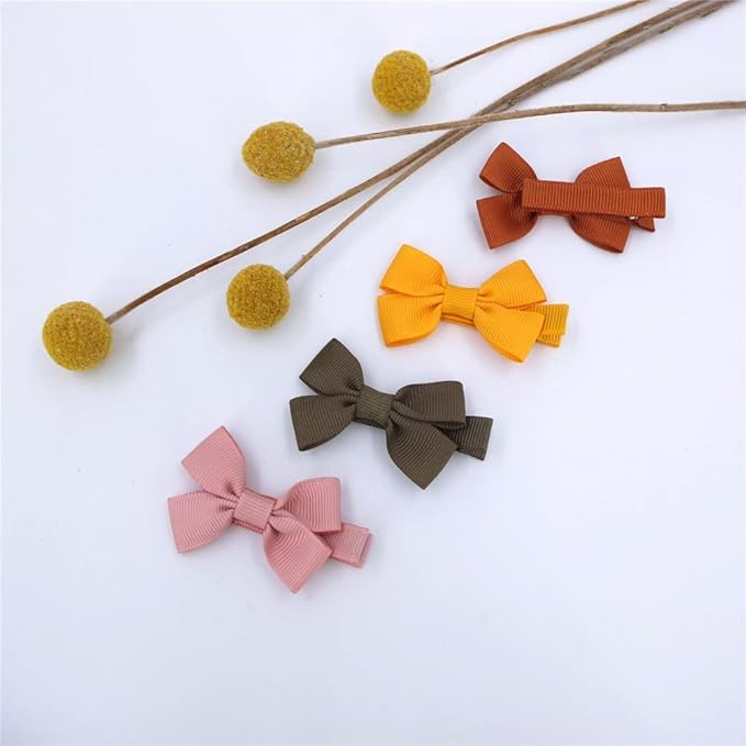 Cute Hair Clips for Baby Toddler Girls Tiny Hair Bow Alligator Clips in Fringe Bangs Hair Barrettes Accessories (Ambrosia 16 PCS)