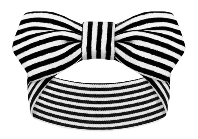 Creative Knitwear Maryland Terrapins Infant Girls Black/White Striped Hair Knot Headband Embroidered Logo - Size Newborn - 4T