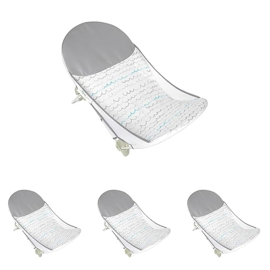 The First Years Sure Comfort Folding Baby Bather - Foldable Baby Bath Seat and Lounger for Home or On The Go - for Sink or Tub Use - Non-Slip Seat -for Up to 15 Lbs,(Pack of 4)