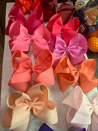 CÉLLOT 30Pcs Big 6 Inch Hair Bows for Girls Grosgrain Ribbon Bow Toddler Back to School Hair Accessories with Alligator Clips for Toddlers Schoolgirls Kids Teens