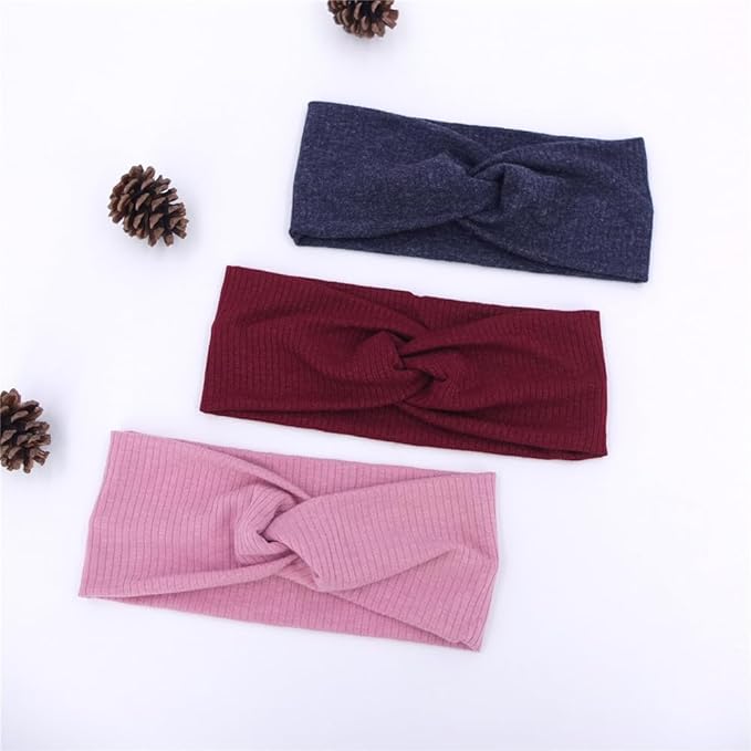16 PCS Soft Knot Headbands with Hair Bows Elastic Hairbands Head Wrap For Newborn Baby Girls Infant Toddlers Kids Accessories (Cross Headband 16 pcs)