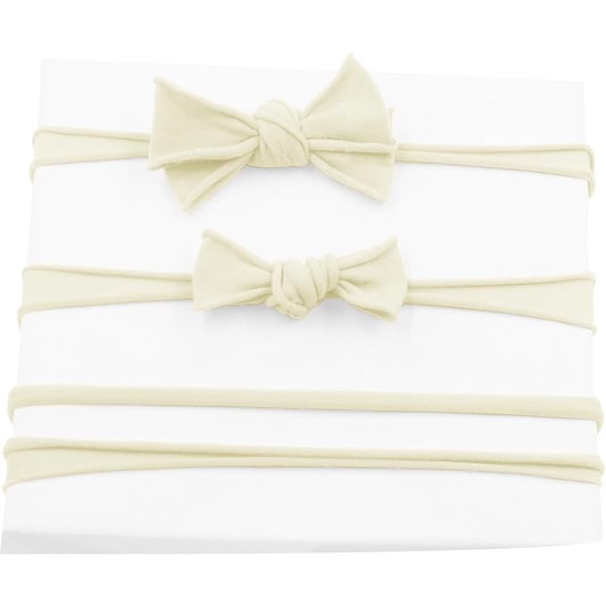 Qearl 60 Pack Soft Stretchy DIY Nylon Headbands Hair Bands Bows DIY Accessory for Newborn Baby Girls