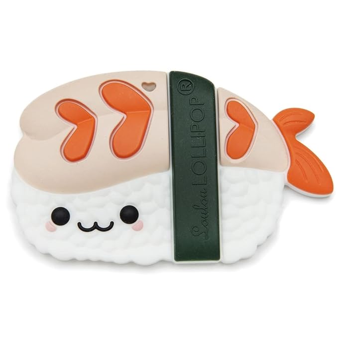 Silicone Teether – Food-Grade, BPA-Free Teething Relief Toy for Babies – Safe, Durable & Easy-to-Hold Infant Teether – Textured Sensory Toy for Soothing Sore Gums - EBI Sushi