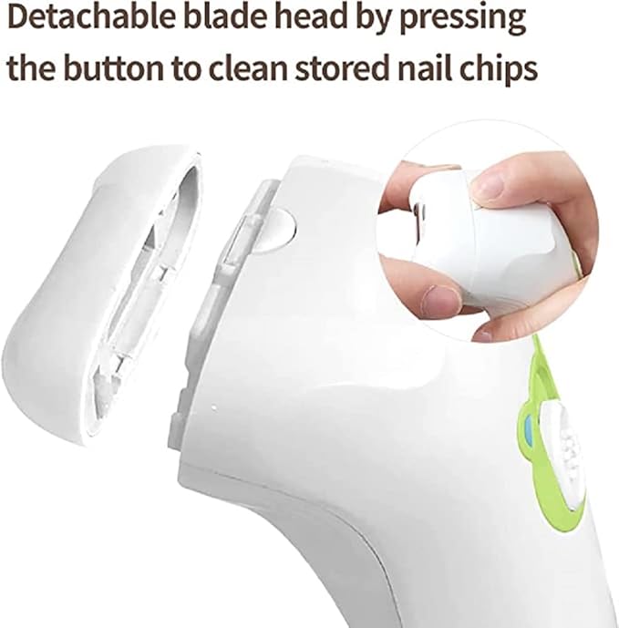HubiBaby Baby Nail Trimmer Electric, Nail File Baby Nail Clippers, Safe 2 Speed Trimmer with Skin Guard, Rechargeable and Portable, Safe for Newborn, Infant, Toddler, and Adults (White)