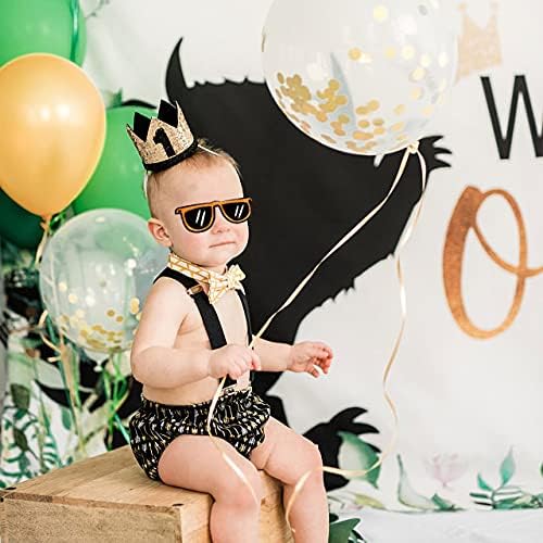 Glitter First Birthday Crown Baby Boy 1st Bday Party Hat Cake Smash Photo Prop