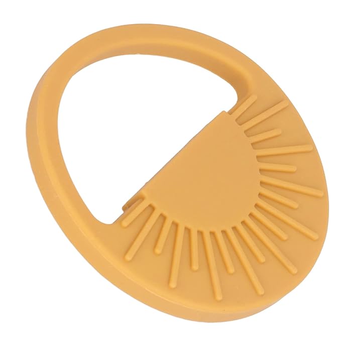 Garosa Baby Silicone Teether Toy Semi Circular Sun Easy to Hold Infant Molar Teether Infant Molar Teether Baby Chewing Toys Baby Toy for Infant Soothe Teething(003 Yellow