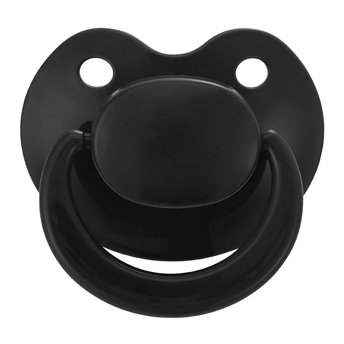 Adult Sized Pacifier Bigshield : Replacement Silicone Paci Big Teat for Anxiety Release - Orthodontic Binky Taken Apart and Re-Assembled Black