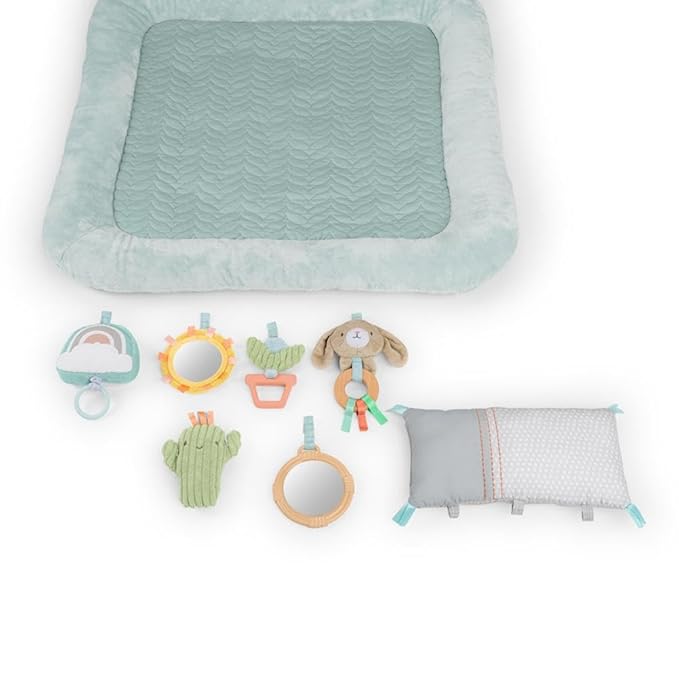 Ingenuity Calm Springs Plush Activity Gym for Baby, Ultra-Soft Premium Mat, Toys