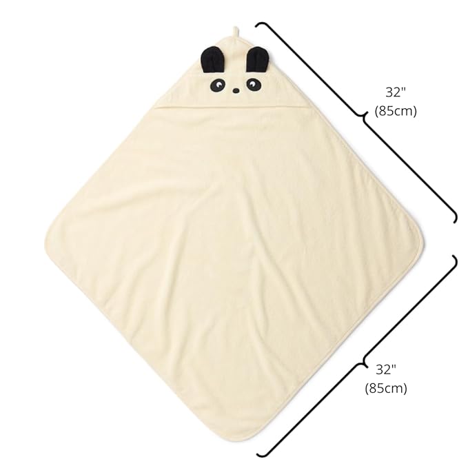 Hooded Baby Towel - 100% Organic Cotton Baby Bath Towels – Baby Towels, Baby Bath Towels for Baby Boy, Baby Girl, 32" x 32" Super-Soft and Absorbent Baby Towels for Newborn (Panda)