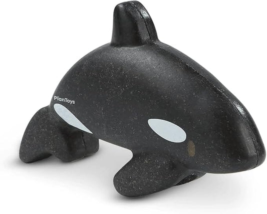 PlanToys® Wooden Orca Whale Bath Toy | Montessori Water Play Toy for Sensory Exploration and Cause Effect Learning | Eco Friendly Ocean Animal Toy