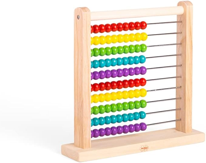 Bigjigs Toys Wooden Abacus, Abacus for Toddlers, Educational Toys, Montessori Toys
