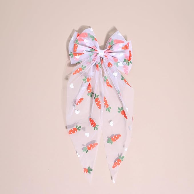 Baby Girls Carrot Hair Clips Pin Easter Bunny HairClips Carrot Hair Barrettes Pin JHE27 (E0-Bow)