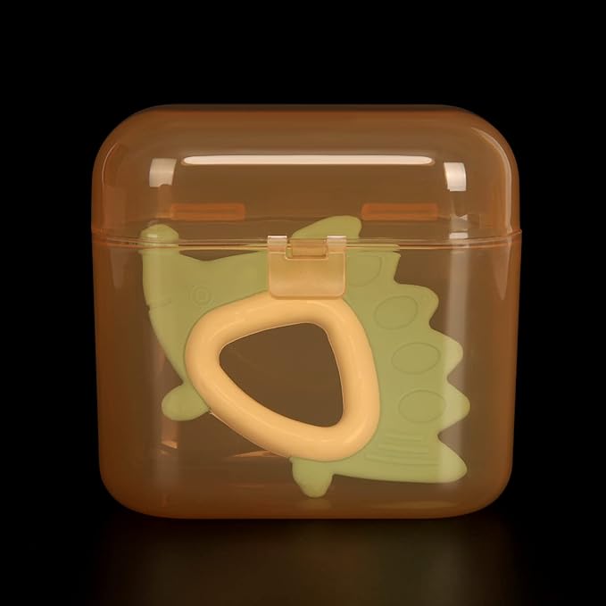 Accmor Pacifier Case - 2 Pacifier Holder for Travel, BPA Free, Brown