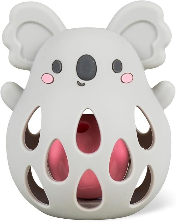 Tiger Tribe Silicone Koala Rattle - BPA-Free, Soft Sensory Toy for Newborns, Gentle Sound, Easy Grip for Little Hands, Food-Grade, Ideal for Baby 0-2 Years