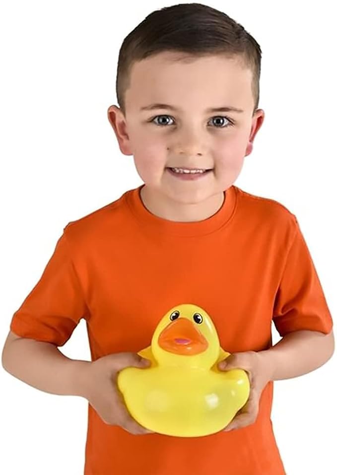 The Dreidel Company Giant Glitter Rubber Duck Toy with Sound Assortment Duckies for Kids, Bath Birthday Gifts Baby Showers Summer Beach and Pool Activity, 6" (6-Pack)