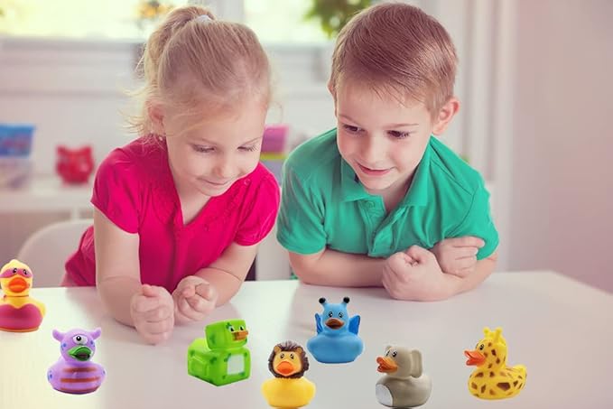 400-Pack Assortment Rubber Duck Toy Duckies for Kids, Bath Birthday Gifts Baby Showers Classroom Incentives, Summer Beach and Pool Activity, 2" (400-Pack)
