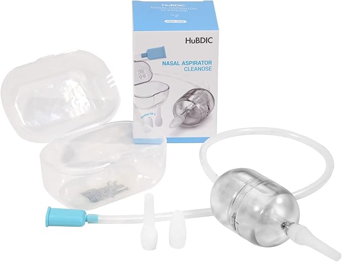 Hubibaby Nasal Aspirator Safe and Hygienic Nose Cleaner Mucus Remover, Cleanable & Reusable Nasal Congestion Relief, Safe & Easy Nasal Congestion Relief for Newborns & Toddlers, BPA & Phthalate-Free