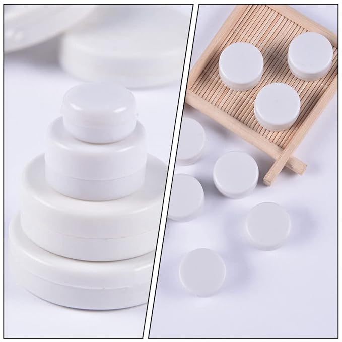 Kisangel 1.37 Inch White Flat Round Rattle Insert Toy Accessories for Baby Rattles and Plush Dolls DIY Projects