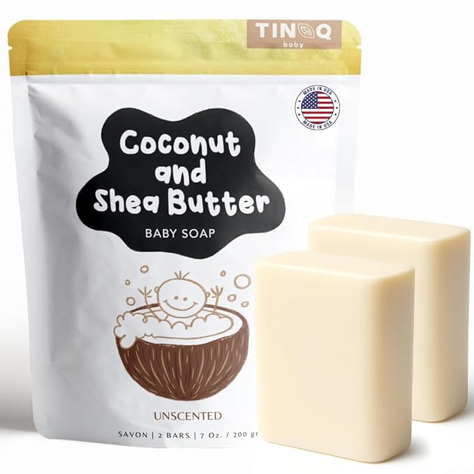 Fragrance Free Baby Bar Soap for Sensitive Skin | Unscented Natural soap bar for toddlers kids adults with gentle skin | Organic ING | Made in USA | 2 Bars (3.5 oz Each)
