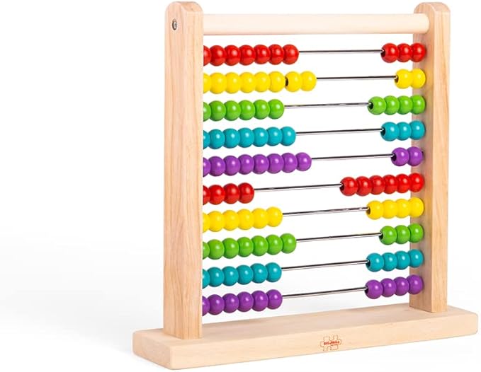 Bigjigs Toys Wooden Abacus, Abacus for Toddlers, Educational Toys, Montessori Toys