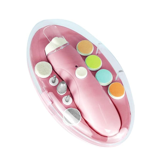 Ipetboom 1 Set Nail Nail Drill Kit Nail Files Nail Kits Electric Nail File Kit Nail Kit Bag Children Electric Manicure Kit Electric Polish Sharpener Electric Nail Trimmer Kit, 11.8x4cm, Pink