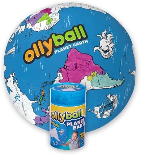 Ollyball Planet Earth Ultimate Indoor Play Ball, Colorful Ball, Suitable for Indoor and Outdoor Use Educational Toy