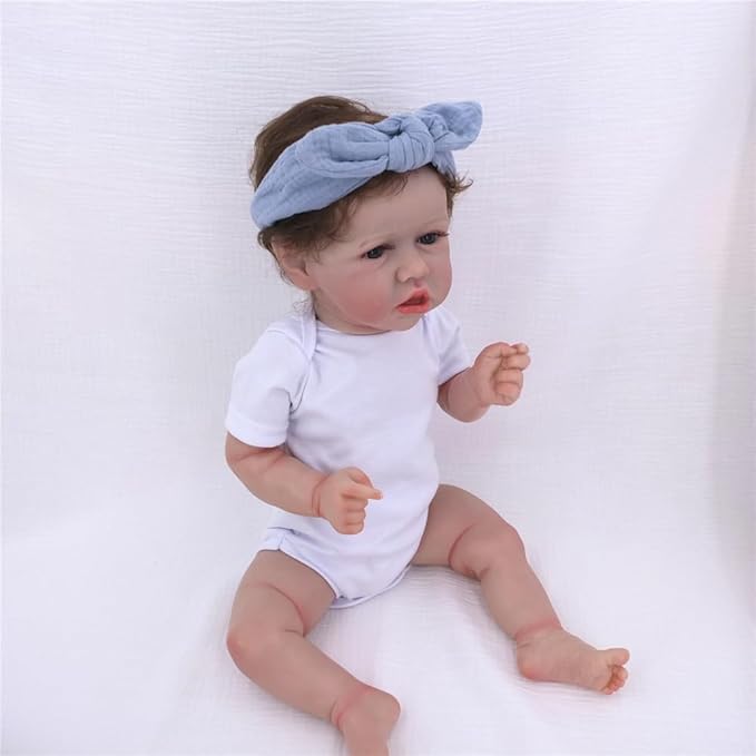 Sugarmelon Original Cotton Gauze Headband for Newborn Toddler Infant Baby Girl Kids Muslin Cotton Hair Bow Headbands Turban Elastic Hair Bands (2 pcs Smoke Blue)
