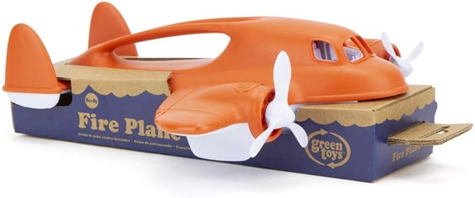 Green Toys Fire Plane - Pretend Play, Motor Skills, Kids Bath Toy Vehicle. No BPA, phthalates, PVC. Dishwasher Safe, Recycled Plastic, Made in USA.