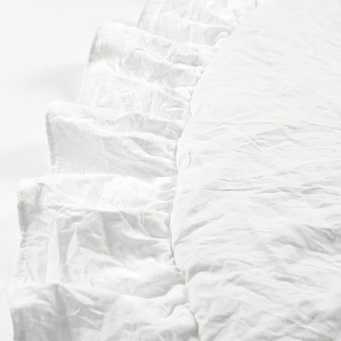 Lush Decor Baby Round Ruffle Play Mat 36" Diameter White - Tummy Time Mat - White Playmat - Baby Play Mats for Floor - Nursery Decor
