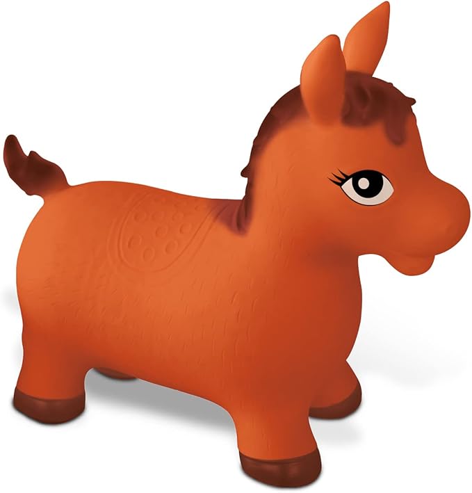 Mondo -9689 World Toys-Horse Ride-On for Kids-Horse Inflatable Riding Horse-Jumping Animal-High Quality-09689, Brown Color, 9689