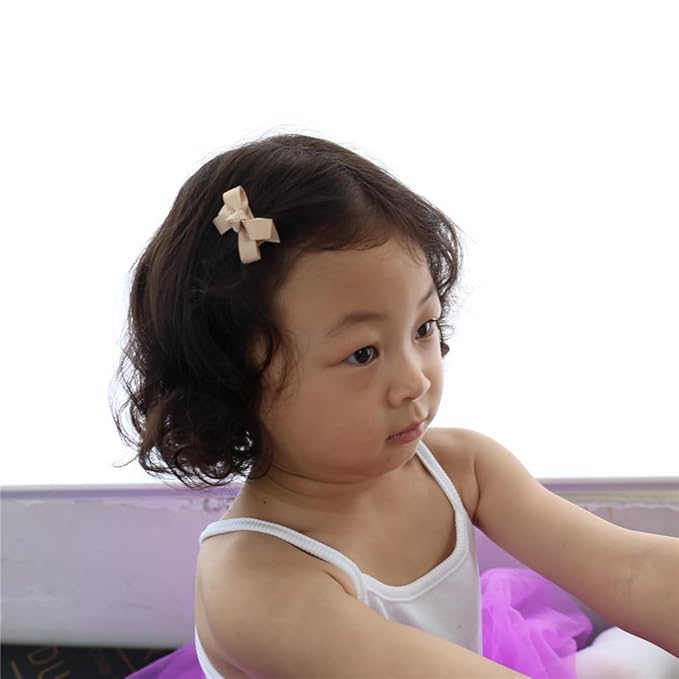 12 PCS Baby Bow Bangs Hair Clips Tiny Snap Clip for Infant Toddler Girl Mini Grosgrain Ribbon Hair Bow Barrettes Girls Hair Accessories (1.75" jojo bow Popular 12 colors)