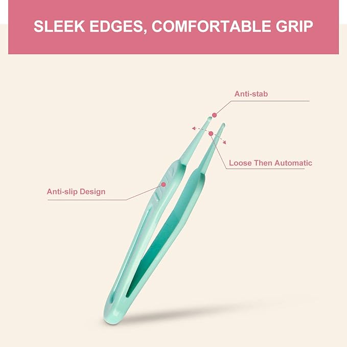 Baby Nail Clippers Set, 4-in-1 Baby Grooming Kit with Cute Case, Baby Manicure, Scissor, File & Tweezer | Baby Nail Care Kit for Newborn, Infant & Toddler (Light Blue)