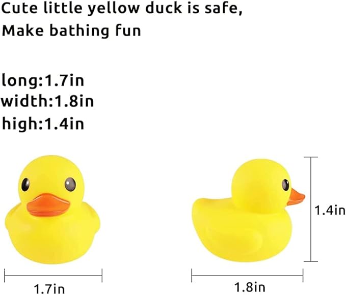 umbresen Yellow Rubber Ducks Preschool Bath Toys Bathtub Duckies Gift for Baby Shower Infants Toddlers Car Pool Float Halloween Adults Party Favors Carnival Decorations (Mini Yellow 1.8''-24pcs)