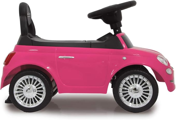 Jamara 460436 Pink 460436-Push-car Fiat 500 Tilt Prevention, Backrest, Hand Grip, Boot Under The seat, Sounds, Horn