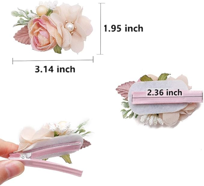 Flower Hair Clip for Baby Girl, Lightweight Hair Bow with Boutique Fully Lined Alligator Clip for Toddler Teens Gifts