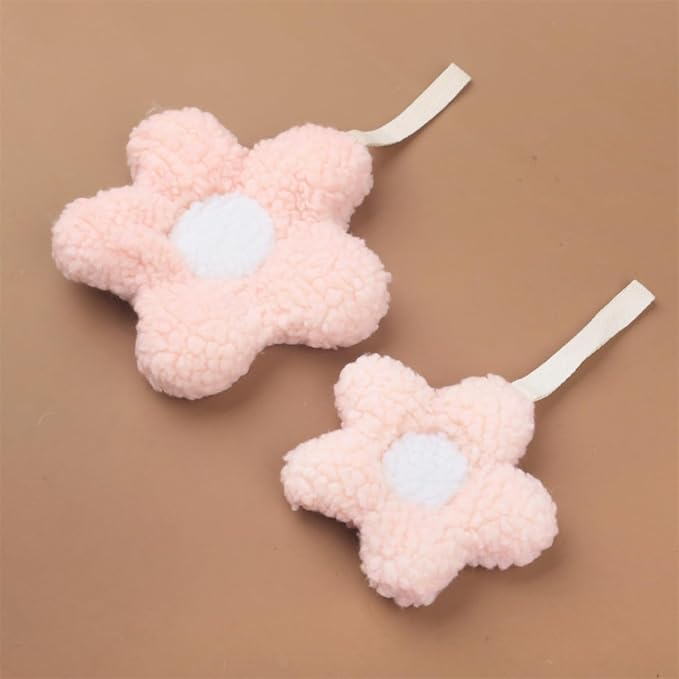 Baby Daisy Pacifier Holder,Light and Soft Dummy Holder Handmade 2 Pack, Decor for Nursing Kids Room（Pink Daisy)