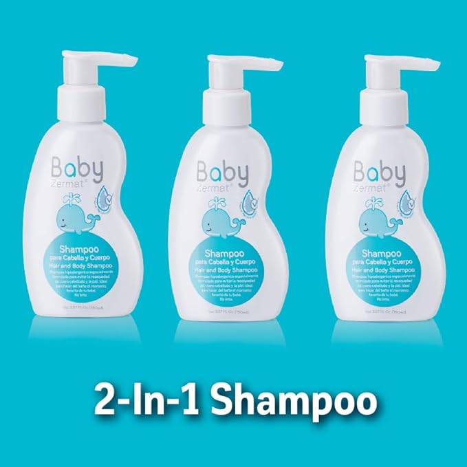 Zermat Hair and Body Shampoo, Shampoo for babies, Cleansing formula that prevents dryness on skin and scalp, and is totally irritation-free. 5.07 Fl. Oz.