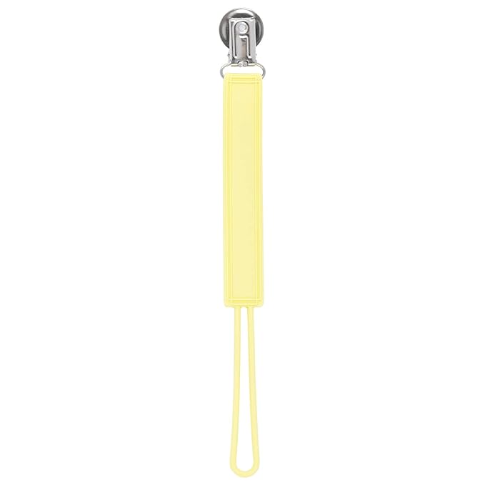 Three Little Tots All Silicone Modern, Short and Safety Tested Pacifier Clip (Baby Yellow, Classic)