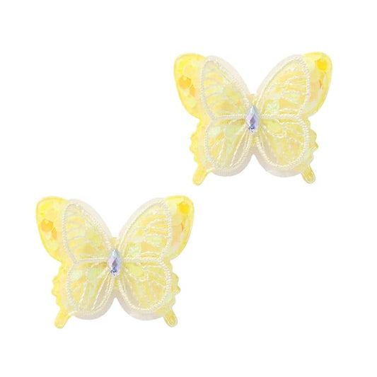 Butterfly Hair Clips: Kids Clips (Yellow, 2 Pack of 5 Count) for Birthday, Christmas, Children's Day Gift