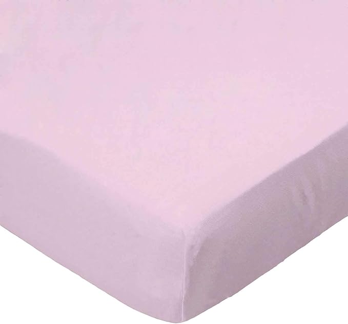 SheetWorld Fitted Youth Bed Sheet 33 x 66, 100% Cotton Jersey Baby Pink, Made in USA