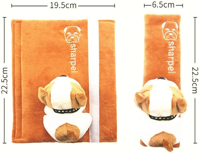 Cute Car Seat Belt Cover Dog Cat Child Car Stuffed Plush Animal Travel Pillow Kawaii Seat Belt Pillow for Kids Adults