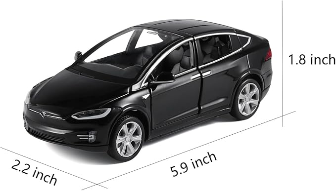 1/32 Model x Metal Die Casting Toy Car for 3 to 12 Year Old Boy Pull Back Car Toy with Sound and Lights (Black)