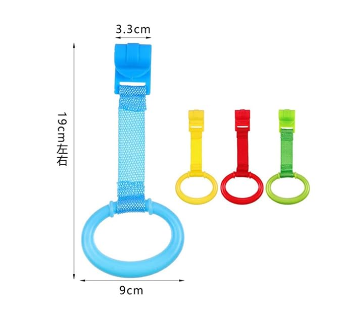 Leadigol 4PCS Baby Playpen Pull up Rings,Baby Crib Pull up Rings,Baby playpen Crib Hook,Baby Standing Walker Crib Tool Ring,Help Baby Stand Ring Crib Pull Ring Walking Training Tool