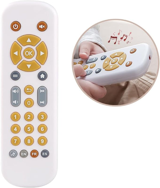 Nueplay Realistic Learning Controller with Light & Music – Interactive Educational Toy for Toddlers, Trilingual English/Spanish/French Number Learning & Pretend Remote Play for Kids Ages 1-3,White.