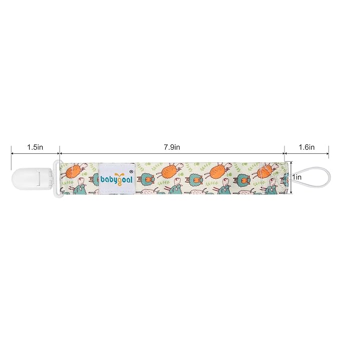 babygoal Rabbit Pacifier Clips, 6 Pack Binky Paci Holder and Leash Fits for Most Pacifiers, Binkies and Easter Gift