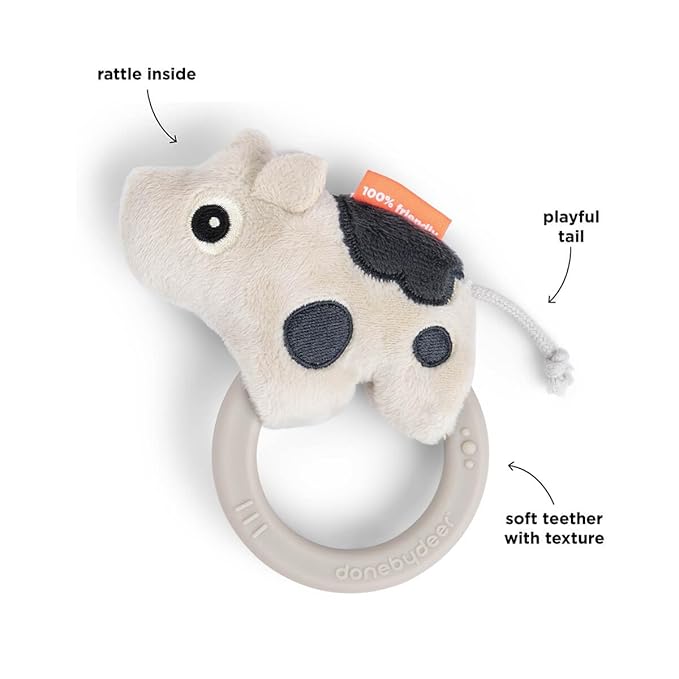 Sensory rattle w/teether - Dotti - Sand