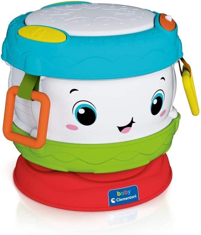 Clementoni -My Baby Activity Drum, First Age, Educational Early Learning Toy-10 Months and More, 17409, Cranberry