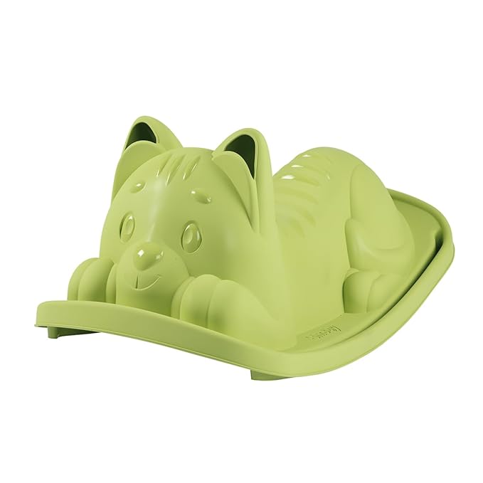 Smoby Life – Green Cat Rocking – Ergonomic Seat – Grip Handles – Recycled Material – from 18 Months – Made in France