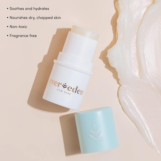 Evereden Dry Relief DUO - Baby Face Cream (1.7oz) & Lip Balm (0.14oz) - Clean, Vegan, Easy To Use Toddler Chapstick & Cream Bundle for Soothing Hydration - Non-Greasy, Fragrance-Free